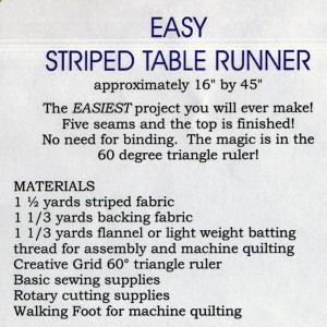 Pattern Back - Easy Striped Table Runner