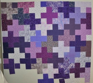 Purple Plus - blocks on the design wall